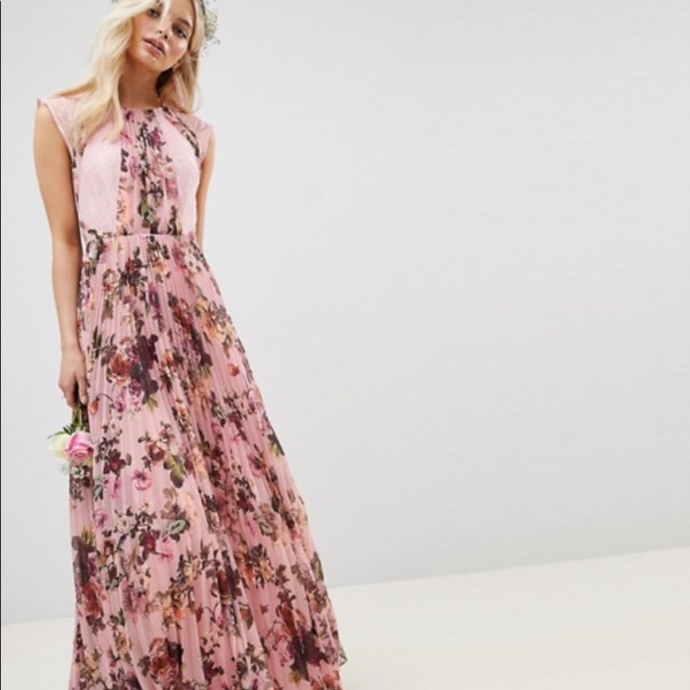 ASOS Floral Pink Maxi Dress